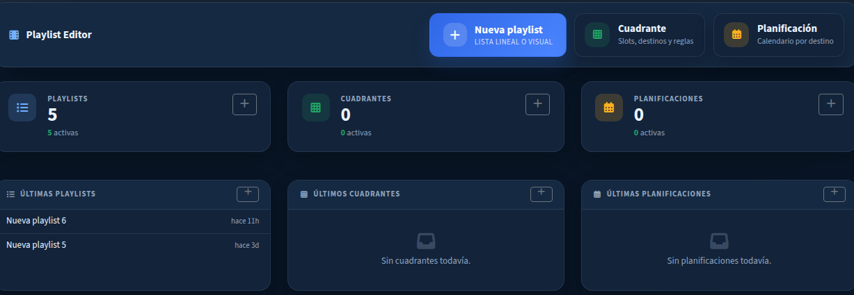 Editor de playlists